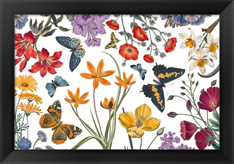 Framed Butterfly Garden VI Print