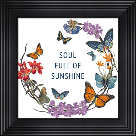 Framed Butterfly Garden II Print