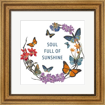 Framed Butterfly Garden II Print