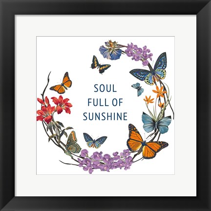 Framed Butterfly Garden II Print