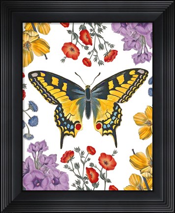 Framed Butterfly Garden IV Print