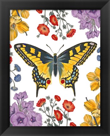 Framed Butterfly Garden IV Print