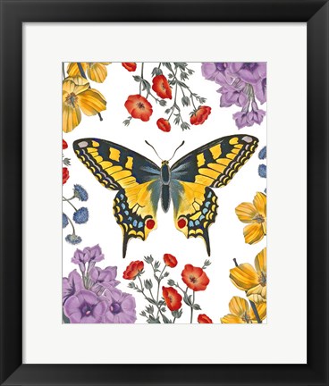 Framed Butterfly Garden IV Print