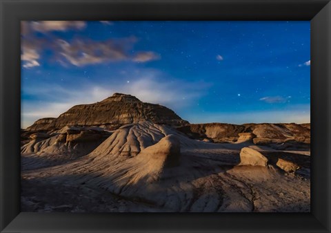 Framed Moonrise, Dinosaur Provincial Park Print