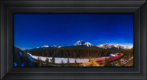 Framed Night Train in the Moonlight at Morant&#39;s Curve Print