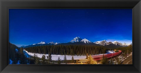 Framed Night Train in the Moonlight at Morant&#39;s Curve Print