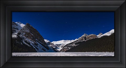 Framed Orion Setting Over Victoria Glacier Print