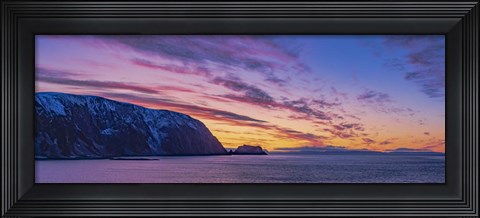 Framed Sunset Over the Sea Cliffs Of Finnkirka, Norway Print
