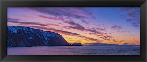 Framed Sunset Over the Sea Cliffs Of Finnkirka, Norway Print