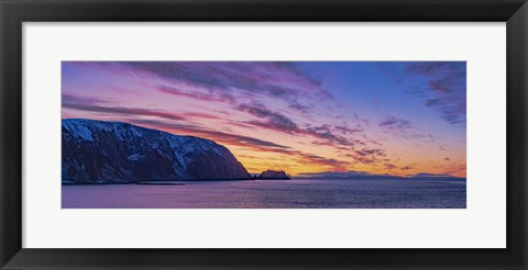 Framed Sunset Over the Sea Cliffs Of Finnkirka, Norway Print