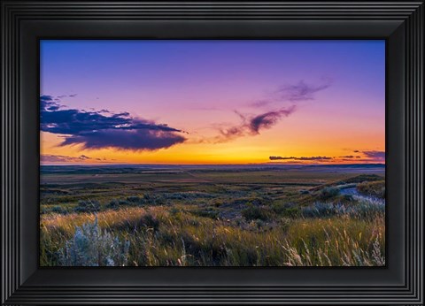 Framed Volcanic Twilight at Grasslands National Park, Canada Print