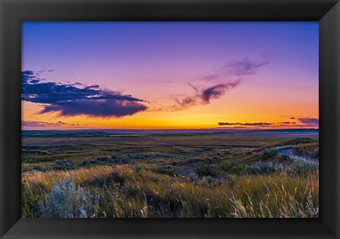 Framed Volcanic Twilight at Grasslands National Park, Canada Print