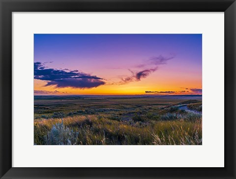 Framed Volcanic Twilight at Grasslands National Park, Canada Print