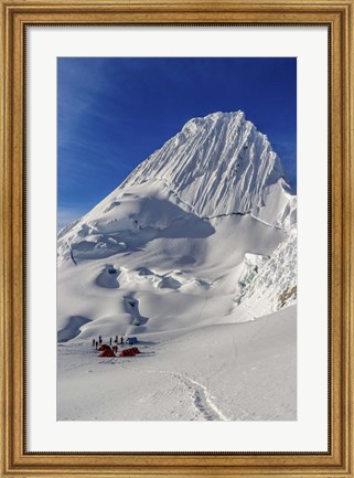 Framed Mountaineers, Alpamayo Mountain in Peru Print