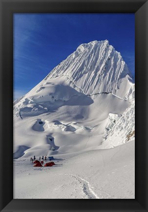 Framed Mountaineers, Alpamayo Mountain in Peru Print