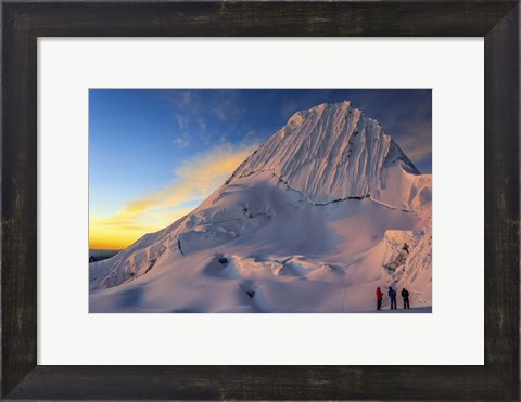 Framed Sunset on Alpamayo Mountain in the Andes Of Peru Print