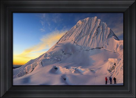 Framed Sunset on Alpamayo Mountain in the Andes Of Peru Print