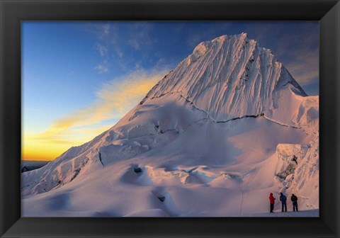 Framed Sunset on Alpamayo Mountain in the Andes Of Peru Print