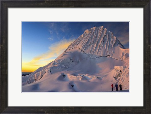 Framed Sunset on Alpamayo Mountain in the Andes Of Peru Print