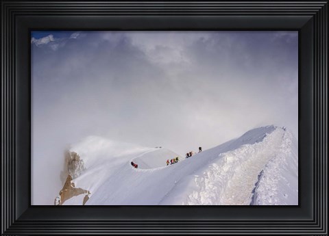 Framed Mountaineering on the Path from the Aiguille Du Midi, France Print