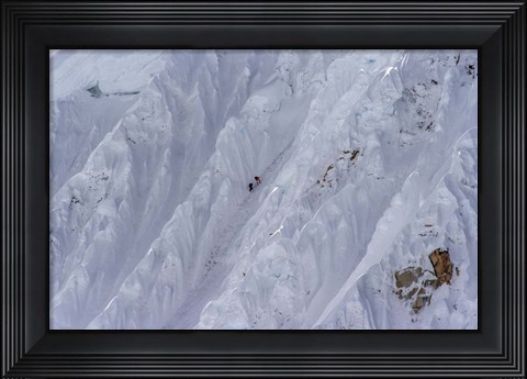 Framed Climbing Nevado Alpamayo Mountain in Peru Print