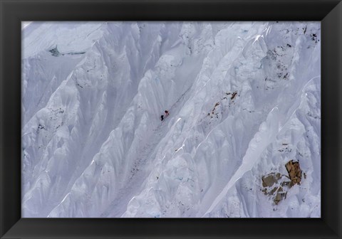 Framed Climbing Nevado Alpamayo Mountain in Peru Print