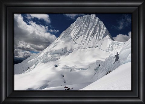 Framed Advanced Campsite on Nevado Alpamayo Mountain, Peru Print