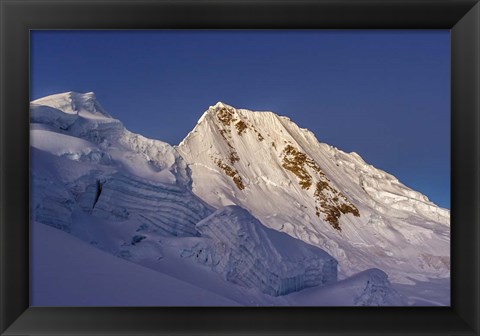 Framed Quitaraju Mountain in the Cordillera Blanca in the Andes Of Peru Print