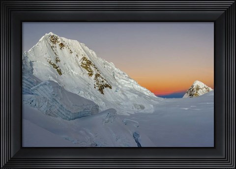 Framed Sunrise on Quitaraju Mountain, Peru Print