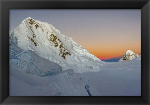 Framed Sunrise on Quitaraju Mountain, Peru Print