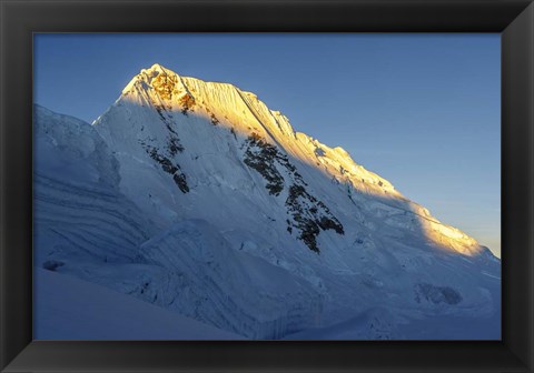 Framed Sunrise on Quitaraju Mountain in the Cordillera Blanca in the Andes Print