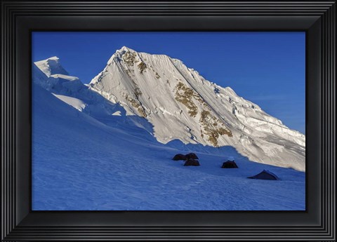 Framed Campsite on Quitaraju Mountain Print
