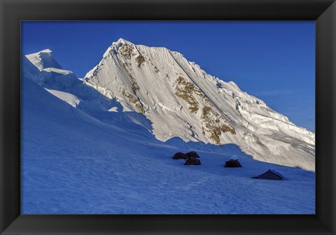 Framed Campsite on Quitaraju Mountain Print