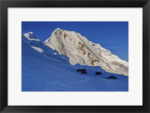 Framed Campsite on Quitaraju Mountain Print