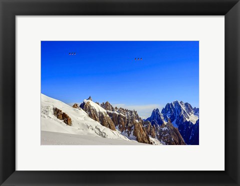 Framed Aiguille Du Plan Seen from La Vallee Blanche, France Print
