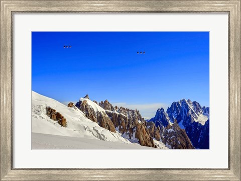 Framed Aiguille Du Plan Seen from La Vallee Blanche, France Print