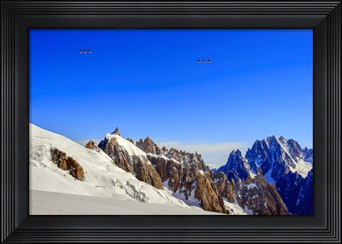 Framed Aiguille Du Plan Seen from La Vallee Blanche, France Print