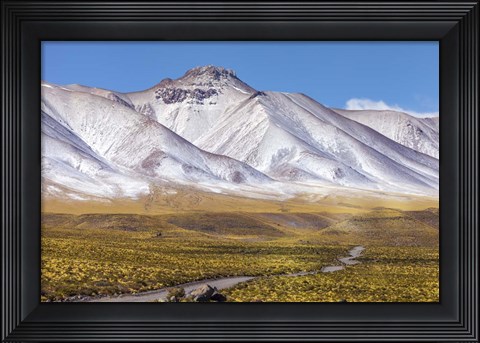Framed Panoramic View Of the Lascar Volcano Complex in Chile Print
