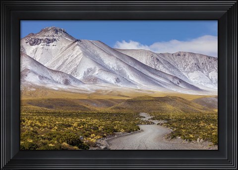 Framed Panoramic View Of the Lascar Volcano Complex in Chile Print