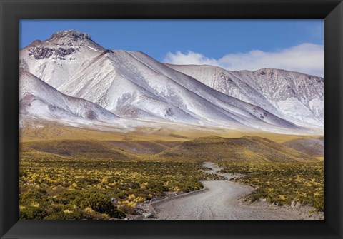 Framed Panoramic View Of the Lascar Volcano Complex in Chile Print