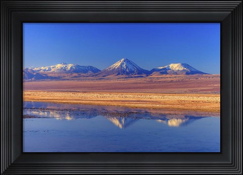 Framed Licancabur Stratovolcano Reflected in Laguna Tebinquinche, Chile Print