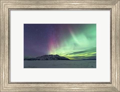 Framed Northern Lights Over Kluane Lake, Yukon, Canada Print
