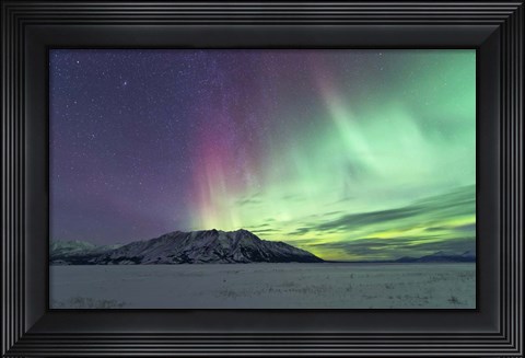 Framed Northern Lights Over Kluane Lake, Yukon, Canada Print