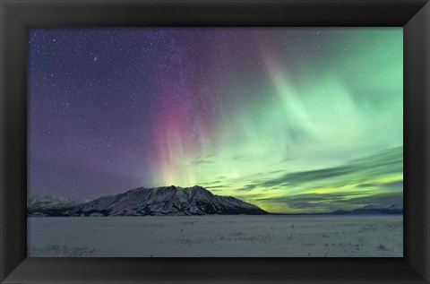 Framed Northern Lights Over Kluane Lake, Yukon, Canada Print