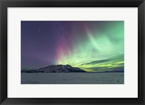 Framed Northern Lights Over Kluane Lake, Yukon, Canada Print