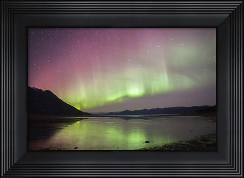 Framed Northern Lights Over Kluane Lake, Yukon, Canada Print
