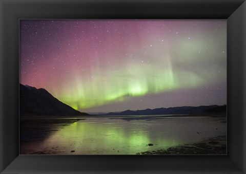 Framed Northern Lights Over Kluane Lake, Yukon, Canada Print