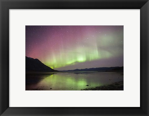 Framed Northern Lights Over Kluane Lake, Yukon, Canada Print