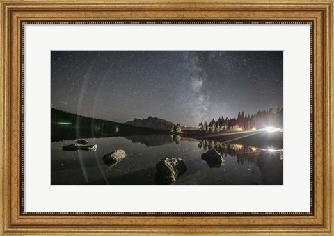 Framed Milky Way Over Two Jack Lake Print