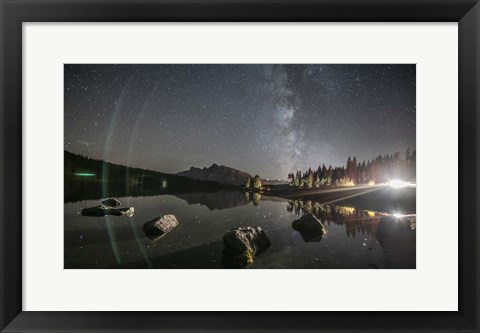 Framed Milky Way Over Two Jack Lake Print